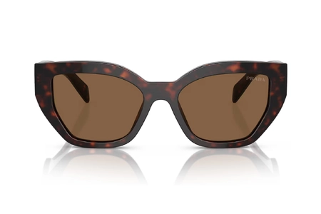 عینک آفتابی پروانه‌ای پرادا - قهوه‌ای هاوانا و عدسی قهوه‌ای- زاویه روبرو