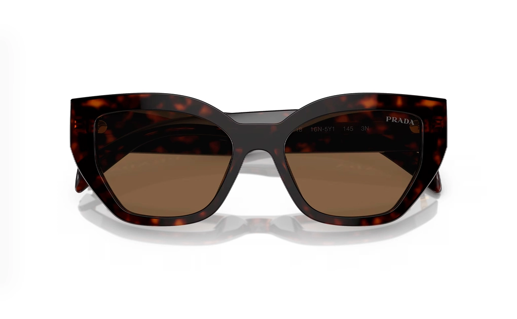 عینک آفتابی پروانه‌ای پرادا - قهوه‌ای هاوانا و عدسی قهوه‌ای- زاویه بالا