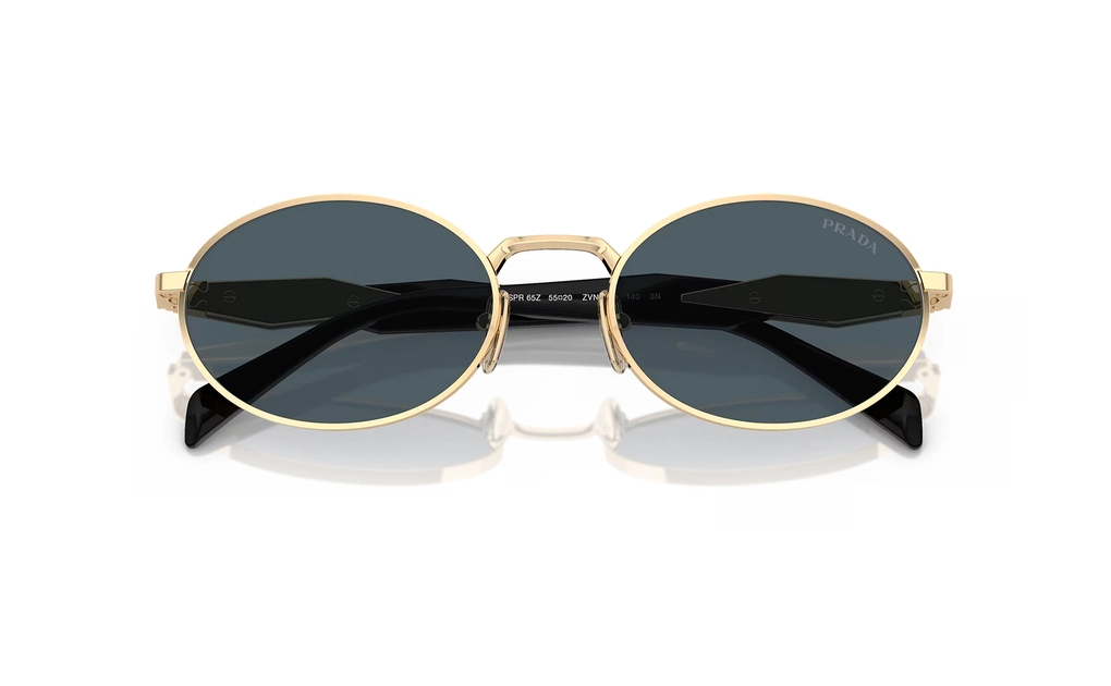 عینک آفتابی - تمام فریم - فلزی - پرادا - طلایی - دودی - عکس شماره 4