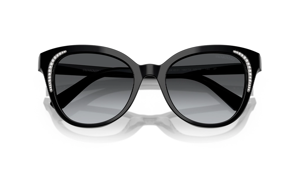 عینک آفتابی - تمام فریم - کائوچویی - سواروسکی - مشکی - دودی طیف دار - عکس شماره 4