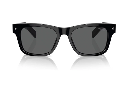 عینک آفتابی ویفرر پرادا مدلPRADA SPRA17 با بدنه مشکی و عدسی دودی - زاویه روبرو