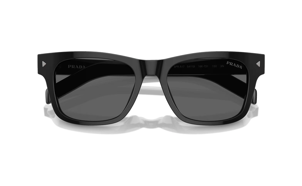 عینک آفتابی ویفرر پرادا مدلPRADA SPRA17 با بدنه مشکی و عدسی دودی - زاویه بالا