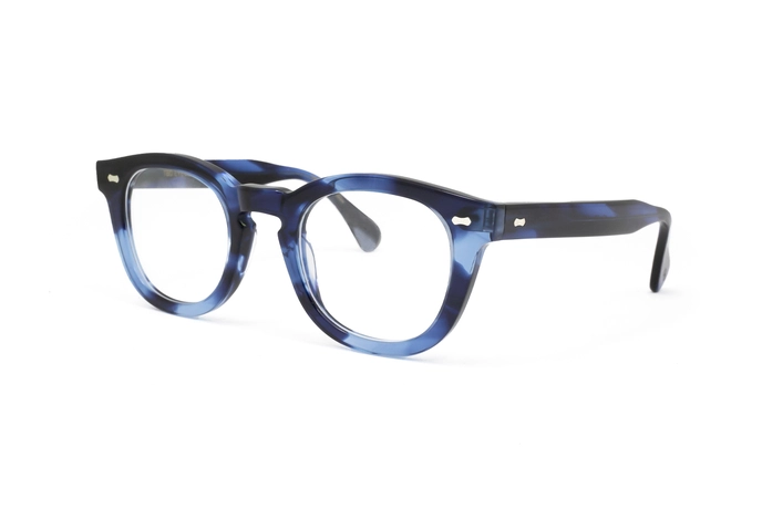 عینک طبی تی بی دی به رنگ آبی ابر و بادی - زاویه سه‌رخ