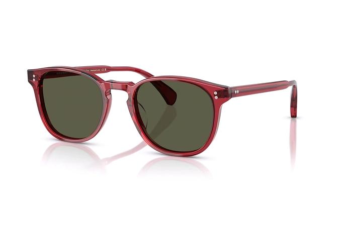 عینک آفتابی مربعی الیورپیپلز Oliver Peoples OV5298SU با بدنه قرمز و عدسی سبز - زاویه سه‌رخ