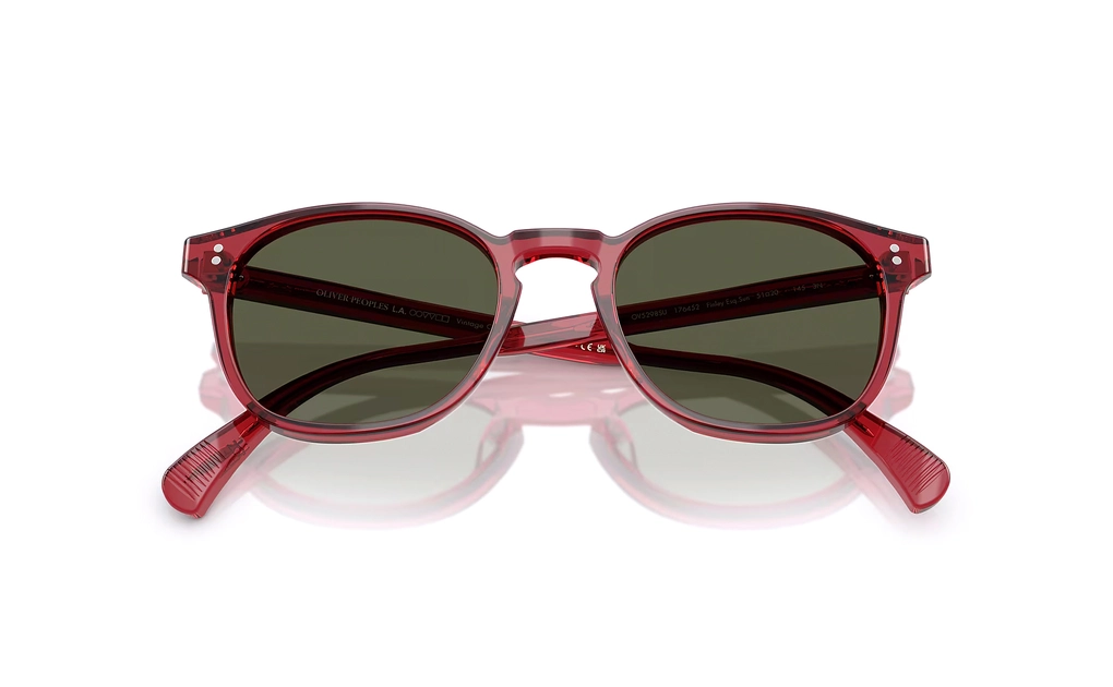 عینک آفتابی مربعی الیورپیپلز Oliver Peoples OV5298SU با بدنه قرمز و عدسی سبز - زاویه بالا