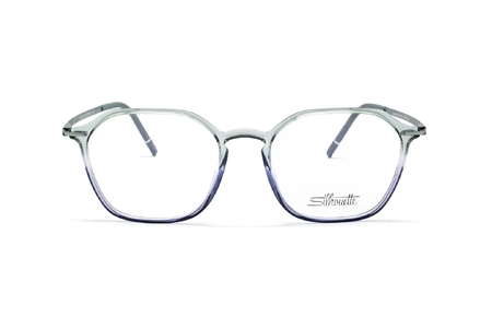 عینک طبی شش ضلعی سبز بنفش سیلوئت - زاویه روبرو