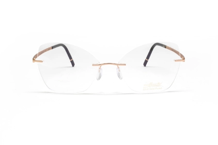 عینک طبی گریف سیلوئت روکش طلا رز گلد - زاویه روبرو
