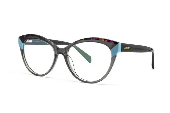 عینک طبی پروانه‌ای لومیر مدلLU177 به رنگ طوسی - زاویه سه‌رخ