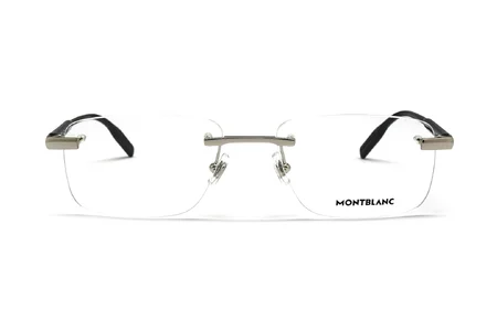 عینک طبی گریف مون بلان رنگ نقره‌ای با دسته مشکی - زاویه روبرو