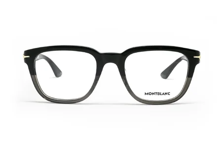 عینک طبی مربعی مون بلان رنگ مشکی و طوسی - زاویه روبرو