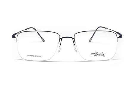 عینک طبی زیرگریف سیلوئت آبی رنگ - زاویه روبرو