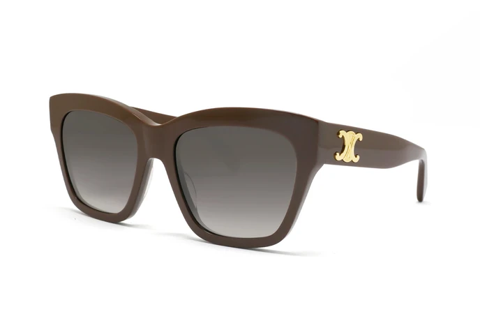 عینک پروانه‌ای سلین ترایمف با بدنه شکلاتی و عدسی قهوه‌ای طیف دار - زاویه سه‌رخ