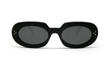 عینک آفتابی زنانه بیضی سلین رنگ مشکی با عدسی دودی - زاویه روبرو