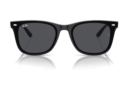 عینک آفتابی ری بن مدل RB4420-60187-فریم مربعی کائوچویی مشکی با عدسی دودی-عکس از زاویه روبرو