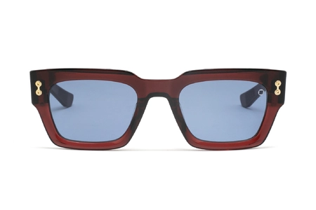 عینک آفتابی آکونی بدنه برگندی  (قرمز قهوه ای ) عدسی آبی - زاویه روبرو