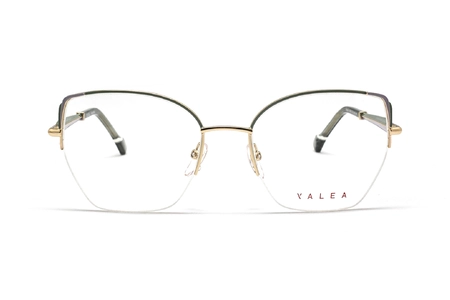 عینک طبی زنانه یاله آ YALEA مدل ZINAIDA فلزی رنگ طلایی سبز و بنفش - زاویه روبرو
