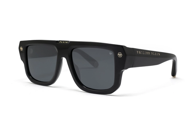 عینک آفتابی فیلیپ پلین Philipp plein SPP179 بدنه مشکی و عدسی دودی - زاویه سه‌رخ