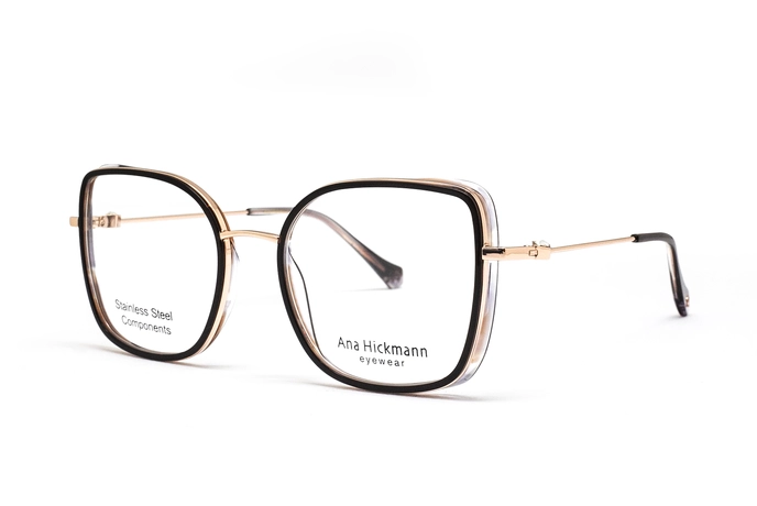 عینک طبی زنانه فلزی پروانه ای آناهیکمن با رنگ قهوه ای و طلایی-زاویه سه رخ