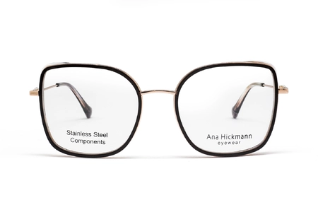 عینک طبی زنانه فلزی پروانه ای آناهیکمن با رنگ قهوه ای و طلایی-زاویه روبرو